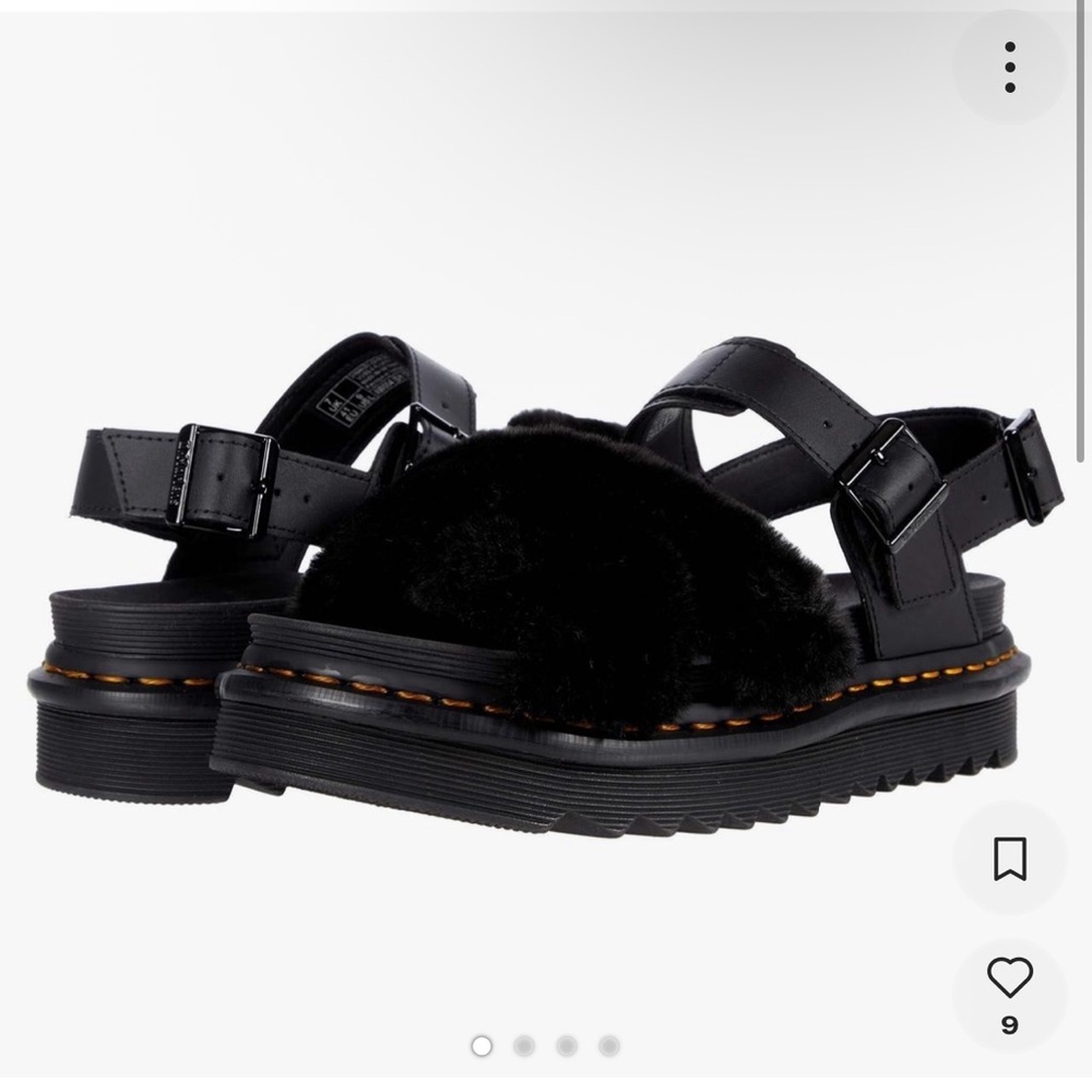 Dr. Martens Black Platform Shoes furry worn once